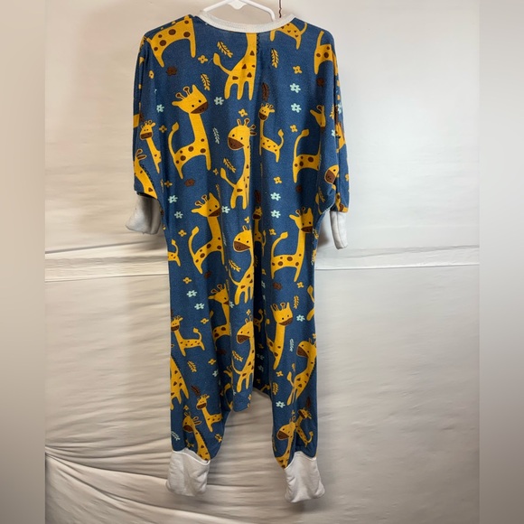 Sleeping Baby Zipadee Zip Blue Giraffe Print Flying Squirrel Size Medium - Picture 4 of 5